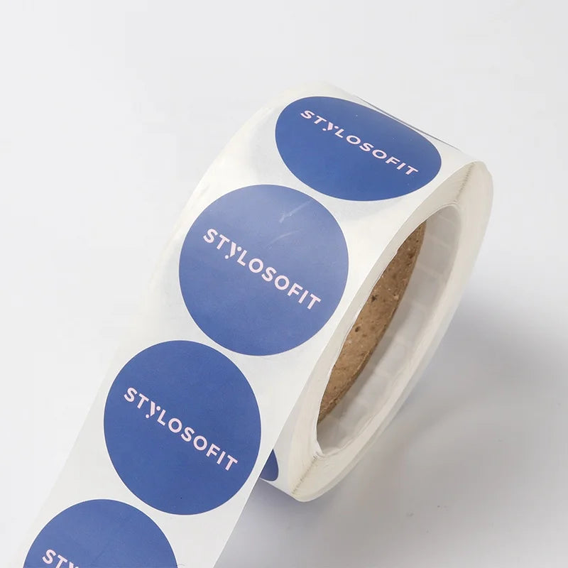 Custom Any Text Adhesive Printing Round Sticker Waterproof Vinyl logo Sticker Packaging Label Sticker