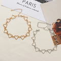 Creative Hollow Love Heart Choker Necklace Gold Silver Plated Heart Shape Necklace Jewelry for Women Gifts
