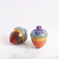 HZ Natural 7 Chakra Crystal Healing Stone Hazelnut Seven Chakras Acorn Gemstone Craft For Home GIft Decoration