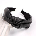 Wholesale Fashion PU Leather Headbands Knotted Spa Headband Non Slip Hair Bands Hair Accessories for Women