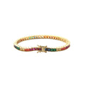 BB218  3mm 7inch 8inch  Brass Zircon Tennis Chain Bracelet Hip Hop Jewelry CZ Bracelet