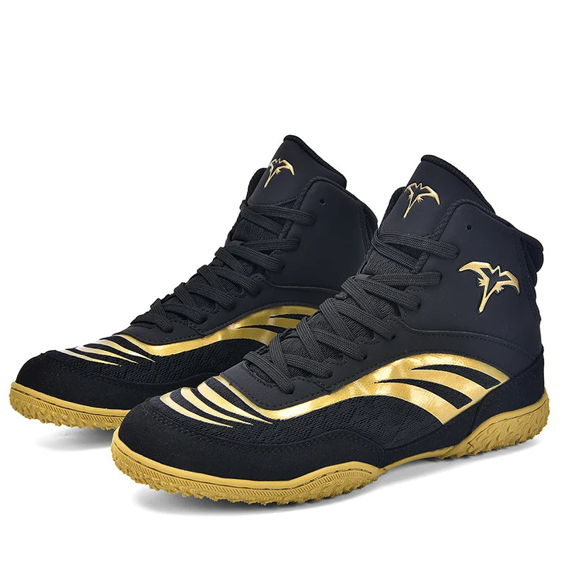 2022 Custom Logo Professional Combat Fight Fitness Training Gym Sports Weightlifting Boxing Boots Wrestling Shoes for Men