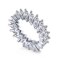 Luxury S925 Sterling Silver Full Diamond Ring Premium Waterdrop Marquise Diamond Zircon Ring for Women Girls