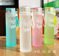 Gift Colorful High Borosilicate Glass Water Bottle Botella De Agua Viderio Cup Frosted Drinkware Cheap Glass Water Bottle MegaBDM
