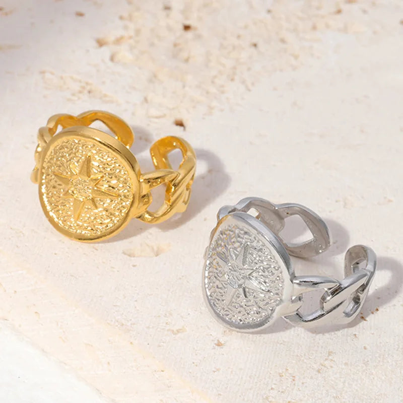 Beimai OEM Eight-pointed Star Non-fading Stainless Steel Chain Ring