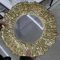 13 Inch Dinner Under Plate Plastic Clear Silver Rose Gold Table Elegant Charger Plates with Flower Edge for Wedding