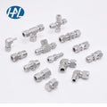 Swagelok Type Stainless Steel Tube Fitting Union Cross 1/4\" Tube OD Compression Brass Fitting for Gas Application Model Head