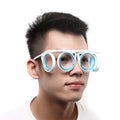 Partagas Anti-Motion Sickness for Car Ship Airplane Round Frame Liquid Lensless Eyewear for Women Men Unisex
