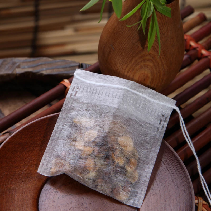 Biodegradable Corn Material Herb Loose Tea Bag Disposable Tea Filters with Drawstring