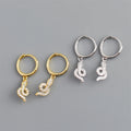Fine Cute 18k Gold Plated 925 Sterling Silver Snake Fashion Hoop Earrings for Women
