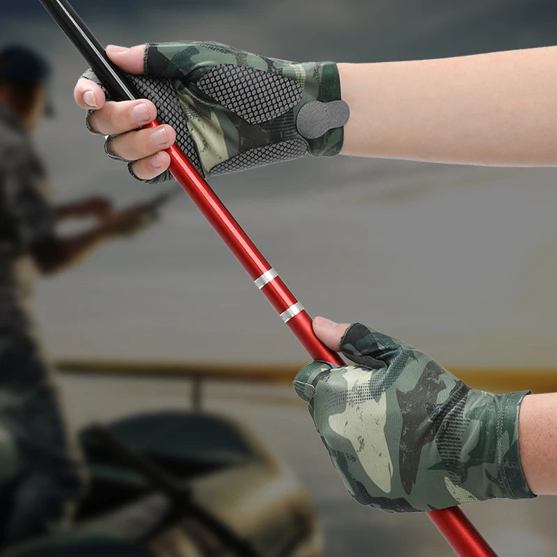 Cheap Unisex Training Bike Riding Half Finger Sport Fishing Gloves