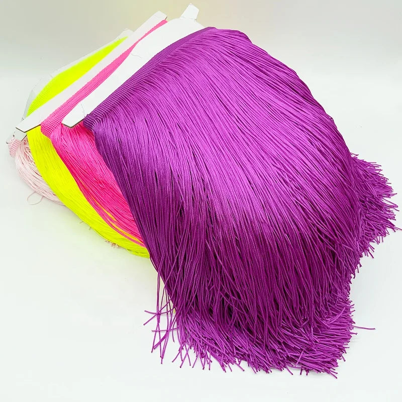 China Factory Cotton Tassel Trim for Ballroom Dress Rayon Decorative Tassel Fringe Trims Tassel Fringe for Dancing Dresses
