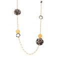 Women's Stainless Steel Necklace Gold Plated Pendant Winter Hot Selling Acrylic Leopard Print Round Sweater Chain Jewelry Gifts