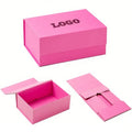 Wholesale Luxury Custom logo Print Large Pink Rigid Paper Magnetic Closure Folding Gift Box Packaging