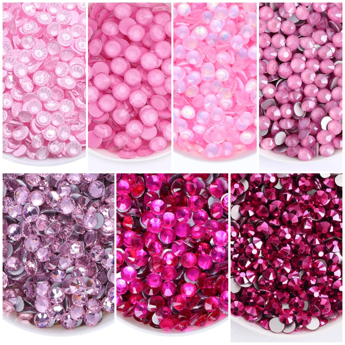 Pink Color SS6-SS30 Crystal Girls Love Rhinestone Bling Glitter Glue on Rhinestones for Gymnastics Performance Clothing