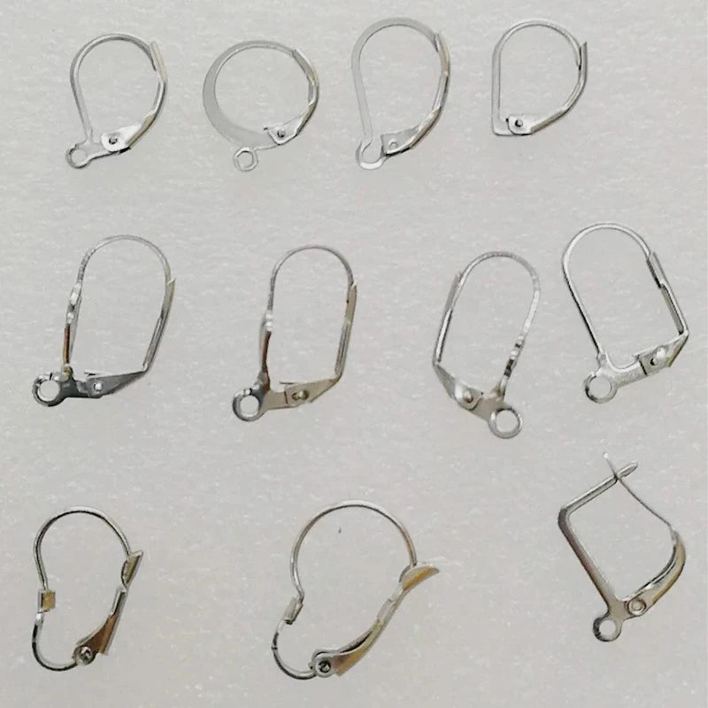Plain Leverback Unfinished Women Ear Continental Hook Deco Triangle Ear Clip Fancy Stainless Steel Clip on Earrings for Women