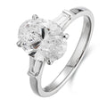 2025 New Fashion Luxury Oval Platinum PT950 Lab-Grown Real Diamond for Certified Engagement Ring Women Luster Jewelry PR1814