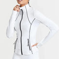 Cool Style Plain Women Slim Fit Tight Long Sleeve Gym Tops Custom Fitness Sports Outwear Yoga Zipper Jackets