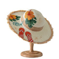 New Summer Ladies Hand-painted Graffiti Straw Hat Sunscreen Shade Dome Straw Hat Fashion Printing Beach Straw Hat