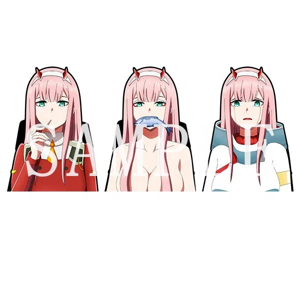 DARLING FRANXX Zero Two Sexy Anime Motion Suitcase Stickers 3D Waterproof Eco-friendly PET Material Car Sticker Laptop Decor