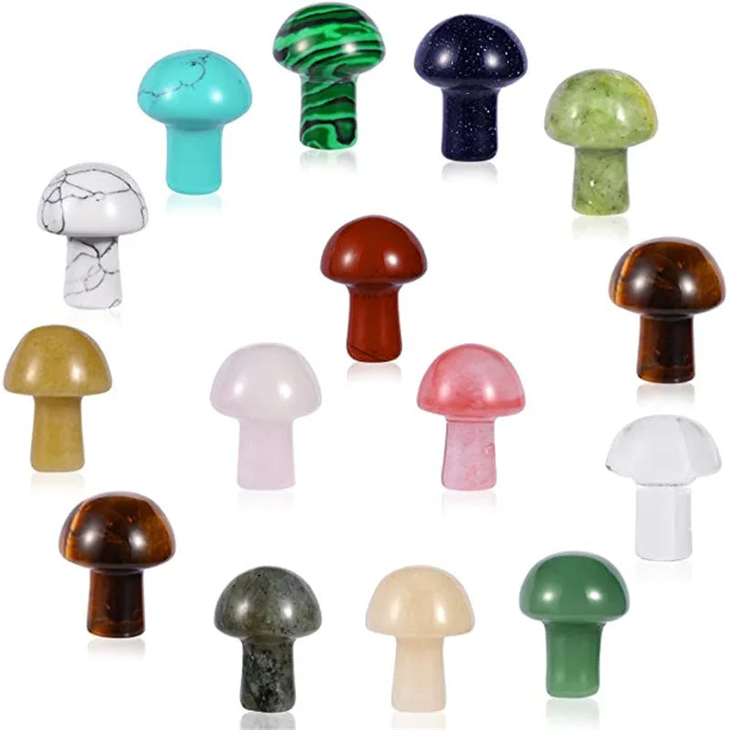 Wholesale DIY 2CM Natural Gems Rough Crystal Agate Stone Mini Mushrooms Gemstone Jewelry Ornaments Crafts