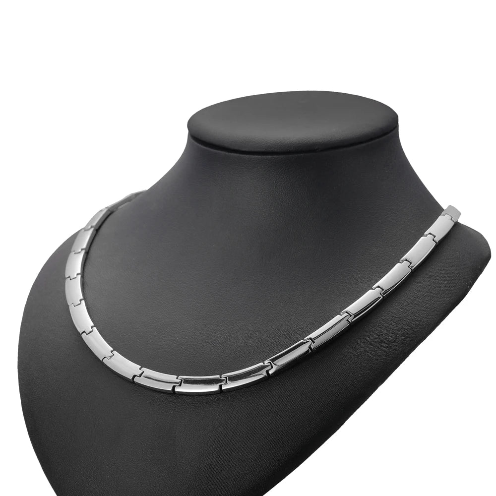 BioMagnetic Wholesale Classic Fashion Titanium Germanium Magnetic Necklace Adjustable Link Energy Health Pain Relief Unisex