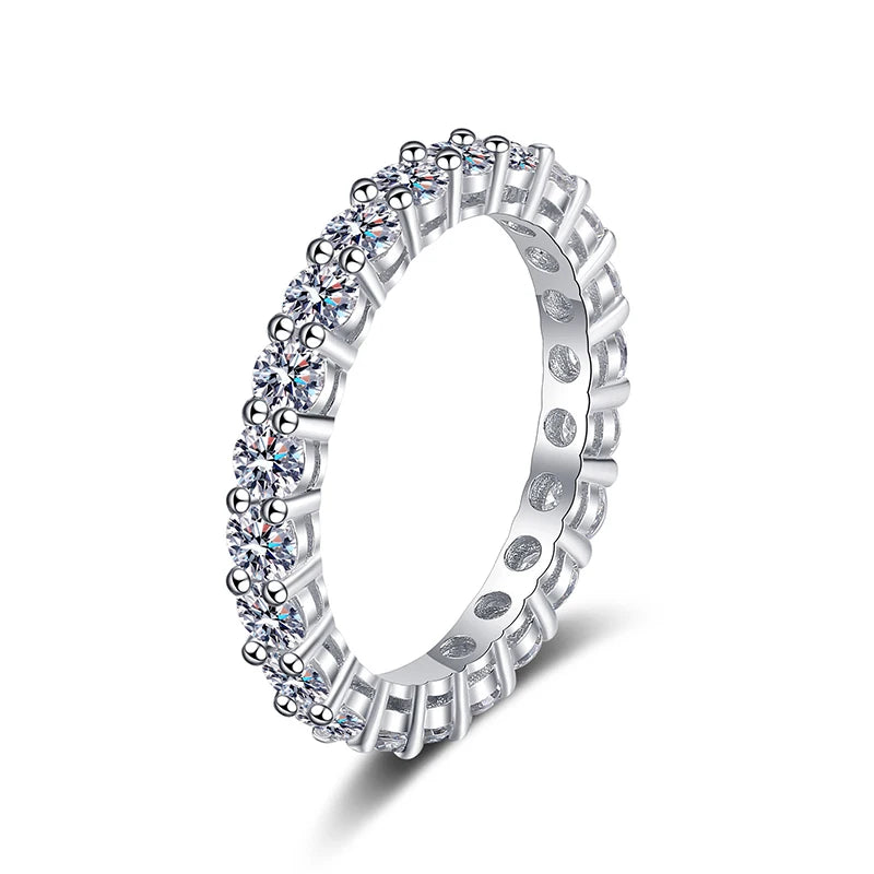 925 Sterling Silver Moissanite Ring for Women's Fashion Full Diamond Luxury Wedding Ring Fine Jewelry