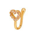 Crystal Nose Rings and Studs Piercing Jewelry Star Heart Flower Copper Hook Nose Clips