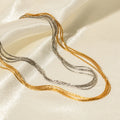 Wholesale Thin Stainless Steel Chain Necklace Real 18K PVD Gold Plated Choker Necklace New INS Design Layer Chain Necklace