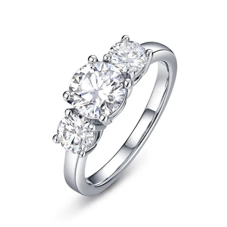 Fashion 925 Sterling Silver Fine Jewelry Custom Stones 1 2 3 4ct Wedding Diamond Rings Engagement Moissanite Ring for Women