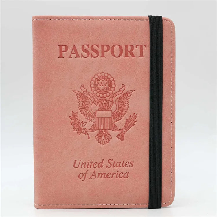 Wholesale Price America Document Passport Wallet Pu Leather Passport Cover for Credit Card / Passports