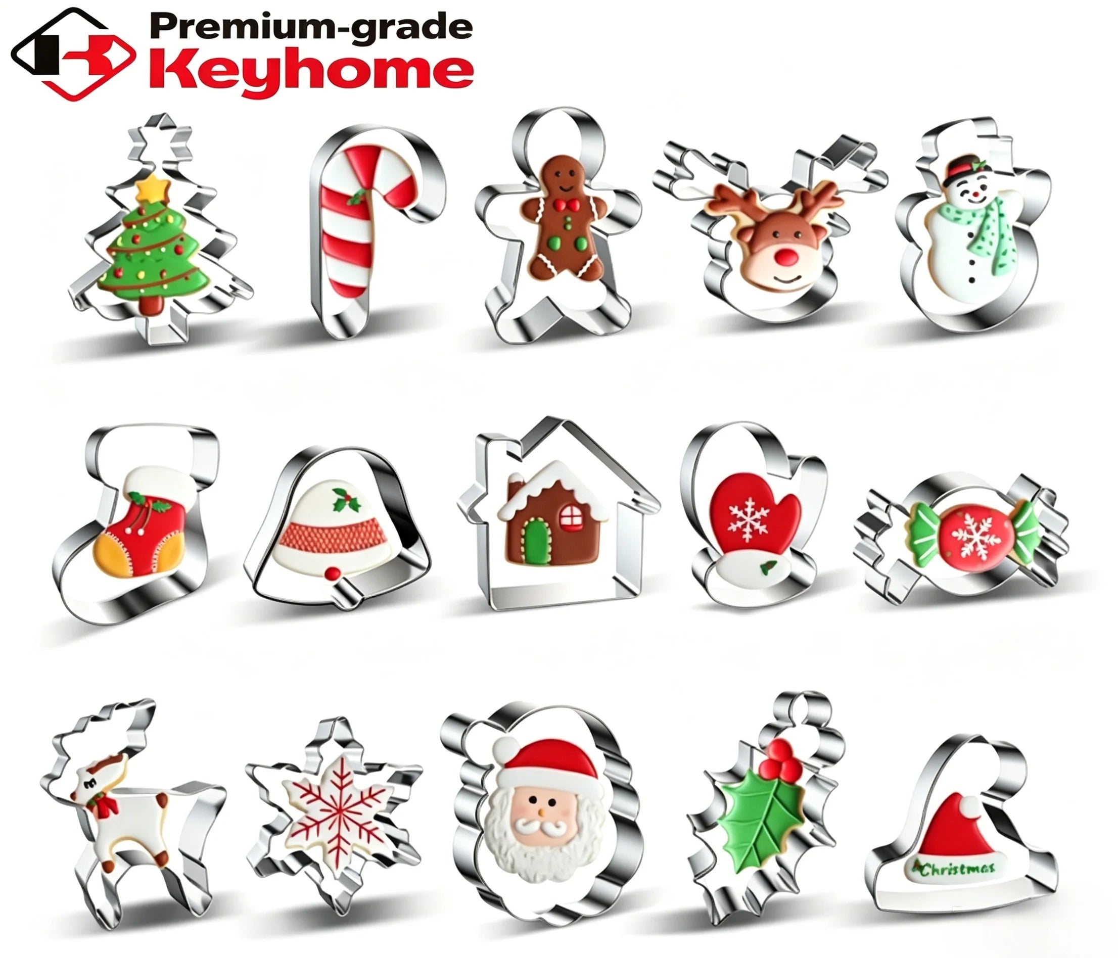 Personalized Custom Cookie Cutter Biscuit Sandwich Cake Mold Stainless Steel Christmas Cookie Embosser for Santa Claus Gift