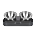 Durable Double Stainless Steel Dog Bowls Pet Food Feeder Drinker Puppy Cat Water Feeding Bowls With Base