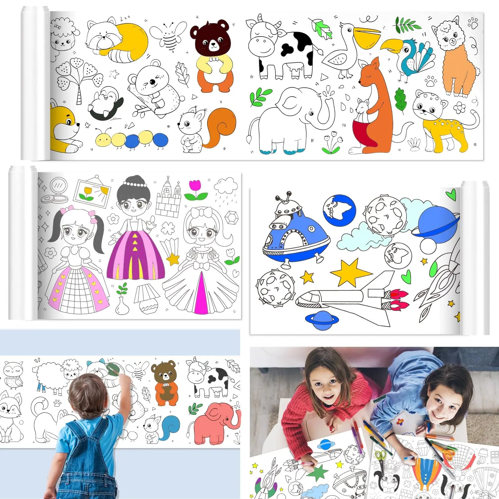 Customized DIY Offset Paper Roll for Children's Drawing & Graffiti Color Filling Art Paper
