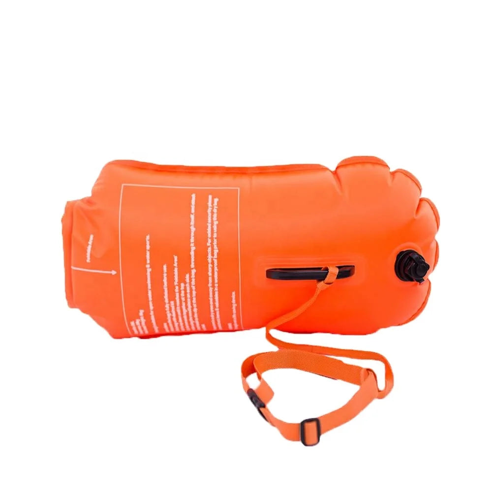 Customizable Double Valve Double Air Chambers Dual Handles Visibility Safety Swim Buoy for Triathlon and Open Water Swimming MegaBDM