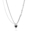 Hip Hop Link Chain Necklace Personalized Jewelry Black Heart Pendant Necklace