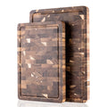 Grandsharp Kitchen Wooden Chopping Board Set Nature Acacia Wood Fiber Cutting Board for Kitchen Juice Groove and Inner Handle MegaBDM