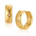 2025 ORNAPEDIA Luxury Brass Zircon Decorated 18K Gold Plated Bohemia Hoop Earrings for Women Gift Daily Wear
