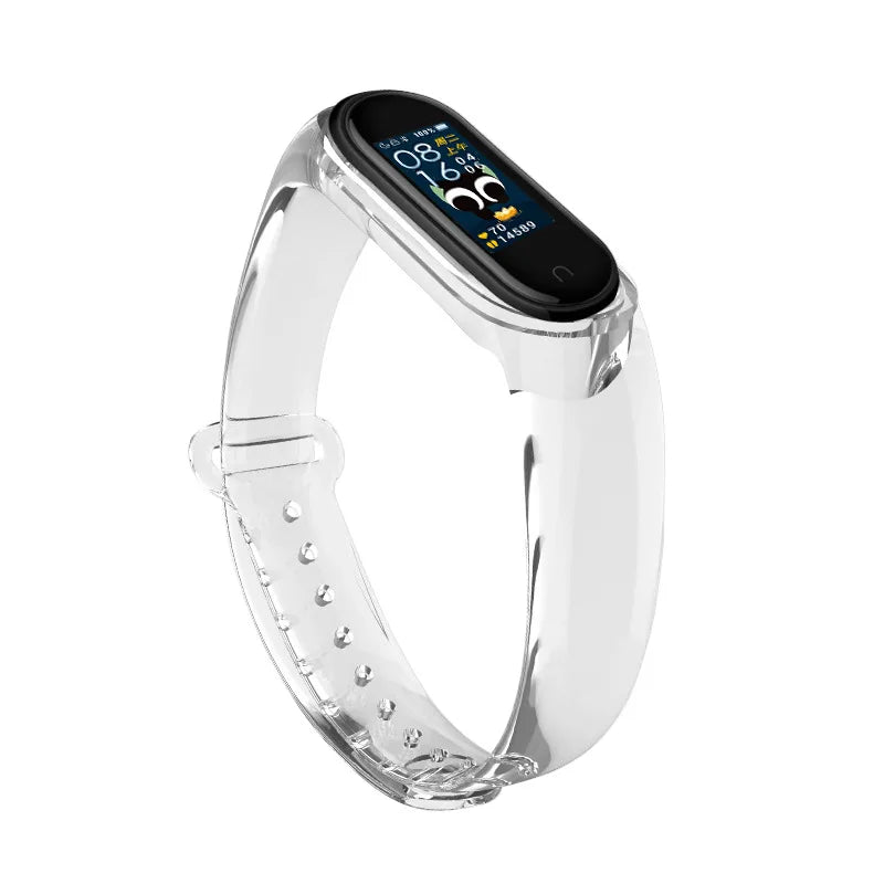 LAIHE Simple Clear Soft Rubber Silicone Watch Strap Waterproof Charm Correas-De-Reloj for Mi Smart Watches & Accessories