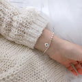 925 Sterling Silver Oval Beaded Bracelet Hypoallergenic Heart Charm Bracelet