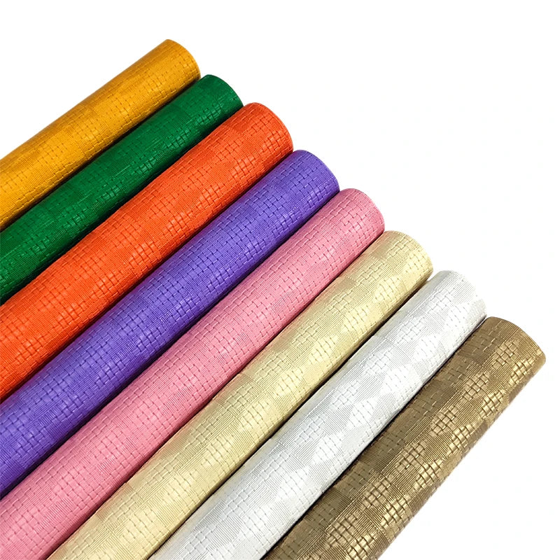 30x135cm Soft Weave Embossed Diamond Textured Faux Leather Roll for Making Basket Cover