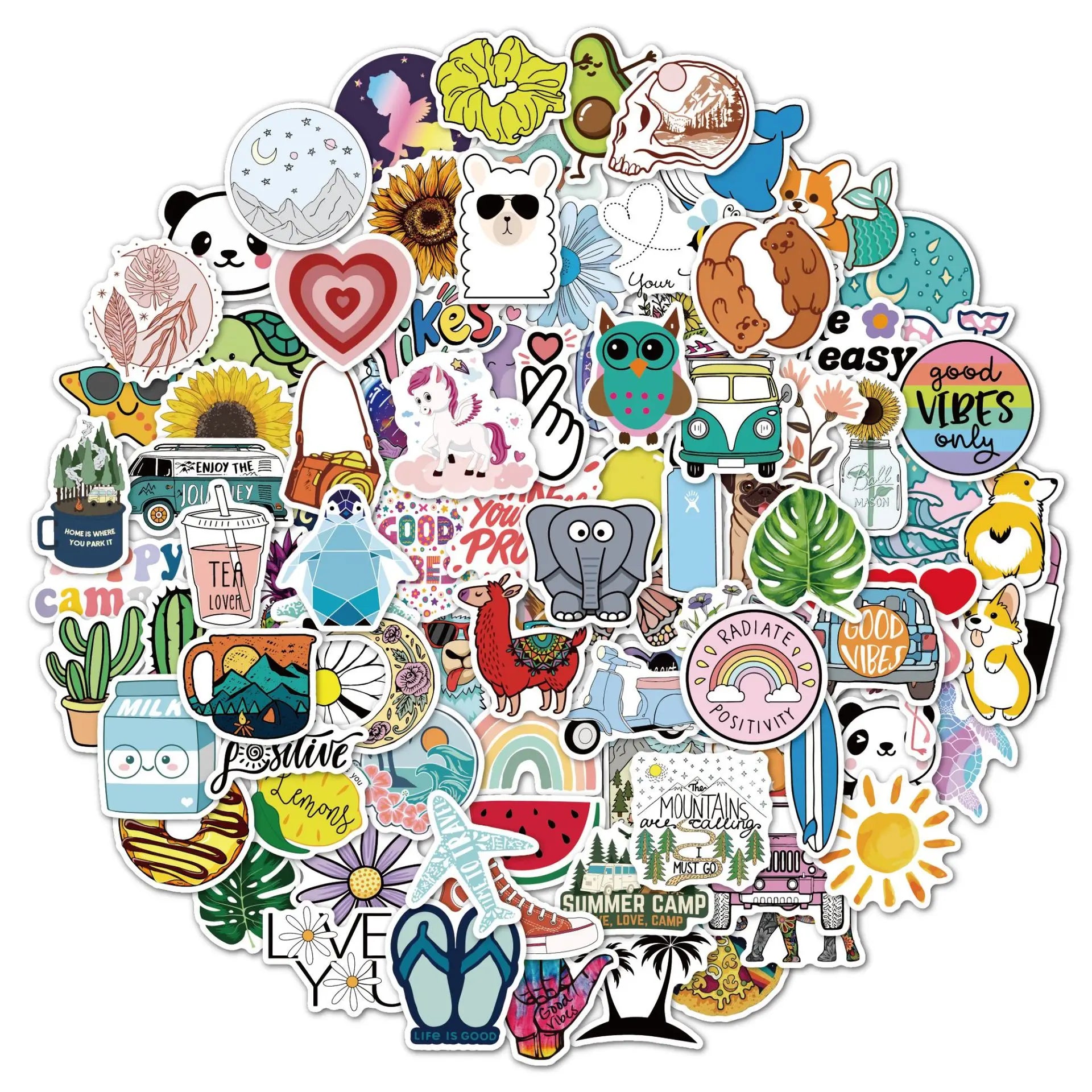 100pcs Vinyl Die Cut Kids Cartoon Anime Waterproof Eco-Friendly Customizable Stickers