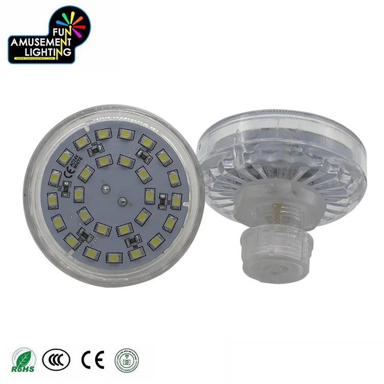 New 3W AC24V 21LED Cabochon LED RGB Point Lights IP65 Plastic Body for Theme Park Amusement Ride Bulbs