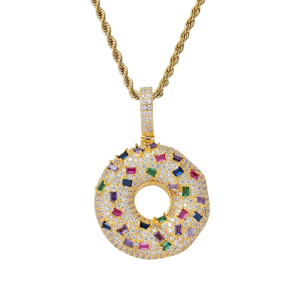 CN110  Brass CZ Pendant Iced Out Cubic Zircon Necklace Hip Hop Gift Jewelry Bling Bling