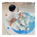High Traffic Washable Anti-Slip Faux Wool Custom Size Elephant Moon Design Animal Print Kids Area Rug for Home Exercise