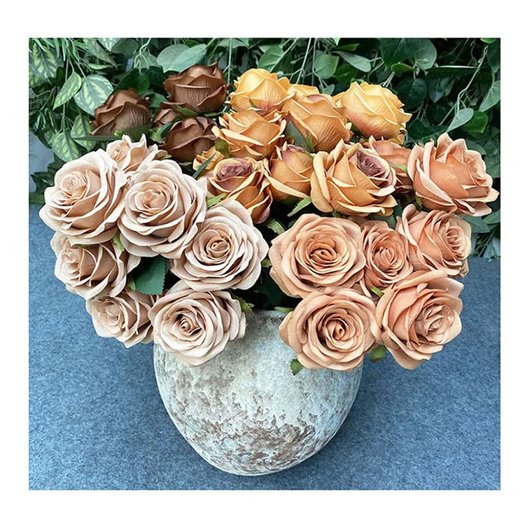 9 Heads Artificial Rose Flowers55cm Premium Artificial Rose Hand Bouquet Bridal Bouquet for Home Wedding Party Vases Decor