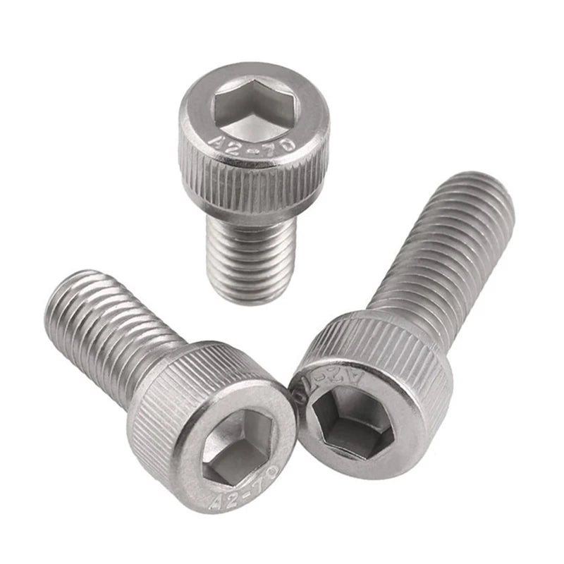 DIN912 M1.6 M2 M2.5 M3 M4 M5 M6 M8 304/316 Stainless Steel Hex Socket Head Class 8 Plain Finish Metric Allen Machine Screw/Bolt