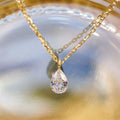 RUYI 18K Real Gold Luxury Women Jewelry 1CT IGI Diamond Pear Pendant Fine Jewelry Drop Diamond Necklace Women