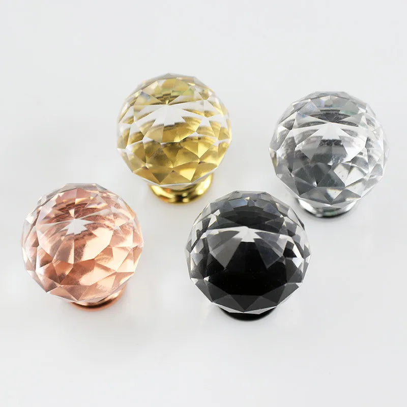 25mm Clear Crystal Furniture Cabinet Drawer Pull Knob Crystal Cabinet Pull handles