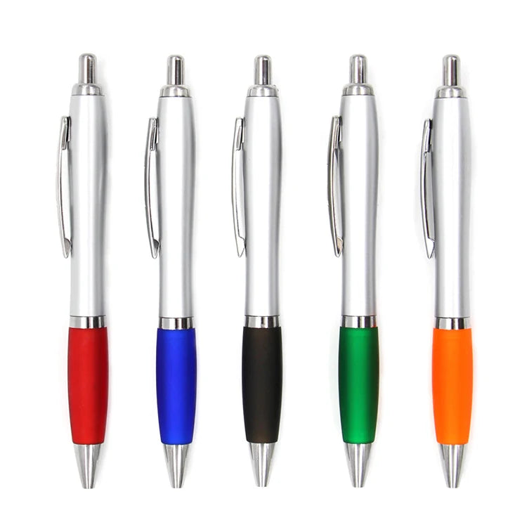 Customized Logo 1.0mm Orange Plastic Retractable Ballpoint Pen Environment-protective Ink Promotional Business Sports